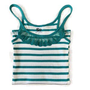 SO Girls Green Stripped Tank Top
